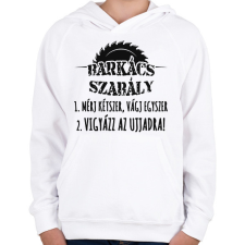PRINTFASHION Barkács szabály póló - Gyerek kapucnis pulóver - Fehér gyerek pulóver, kardigán