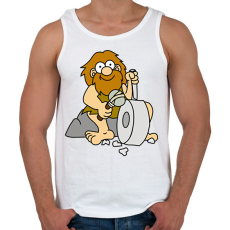 PRINTFASHION Barlanglakó túrázik - Férfi atléta - Fehér