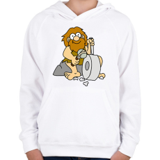 PRINTFASHION Barlanglakó túrázik - Gyerek kapucnis pulóver - Fehér