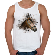 PRINTFASHION barna ló arc2 - Férfi atléta - Fehér atléta, trikó