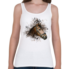 PRINTFASHION barna ló arc2 - Női atléta - Fehér női trikó