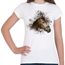 PRINTFASHION barna ló arc2 - Női póló - Fehér női póló