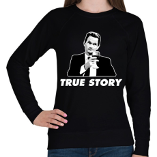 PRINTFASHION Barney S. - True Story - Női pulóver - Fekete