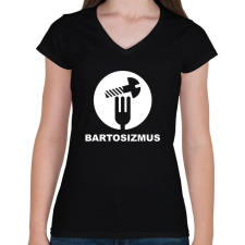 PRINTFASHION Bartosizmus - fehér - Női V-nyakú póló - Fekete női póló