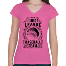 PRINTFASHION Baseball csapat - Női V-nyakú póló - Rózsaszín női póló
