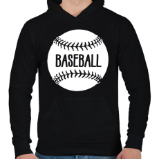 PRINTFASHION Baseball fehér - Férfi kapucnis pulóver - Fekete