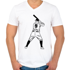 PRINTFASHION Baseball - Férfi V-nyakú póló - Fehér férfi póló