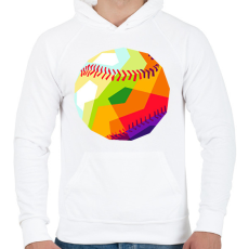 PRINTFASHION Baseball-labda - Férfi kapucnis pulóver - Fehér