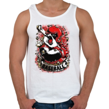 PRINTFASHION Baseball panda - Férfi atléta - Fehér atléta, trikó