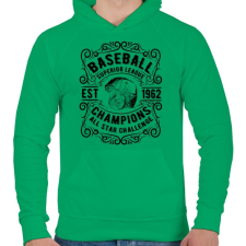 PRINTFASHION Baseball szuper liga  - Férfi kapucnis pulóver - Zöld férfi pulóver, kardigán