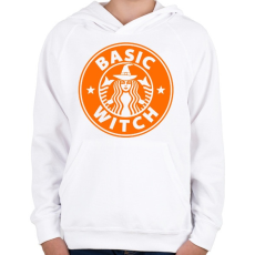 PRINTFASHION Basic Witch - Gyerek kapucnis pulóver - Fehér