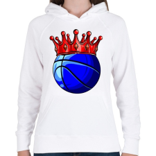 PRINTFASHION Basketball King - Női kapucnis pulóver - Fehér női pulóver, kardigán