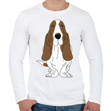 PRINTFASHION Basset hound - Férfi hosszú ujjú póló - Fehér férfi póló