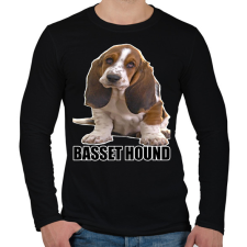 PRINTFASHION Basset Hound - Férfi hosszú ujjú póló - Fekete férfi póló