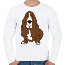 PRINTFASHION Basset hound - Férfi pulóver - Fehér