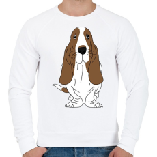 PRINTFASHION Basset hound - Férfi pulóver - Fehér