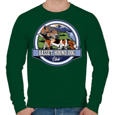 PRINTFASHION Basset hound kutya club - Férfi pulóver - Sötétzöld férfi pulóver, kardigán