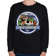 PRINTFASHION Basset hound kutya club - Gyerek pulóver - Fekete