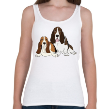 PRINTFASHION Basset hound - Női atléta - Fehér női trikó