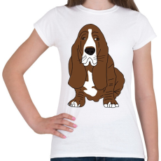 PRINTFASHION Basset hound - Női póló - Fehér