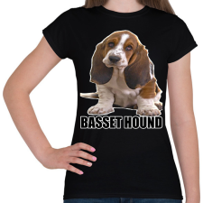 PRINTFASHION Basset Hound - Női póló - Fekete női póló
