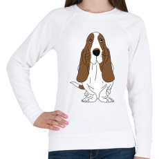 PRINTFASHION Basset hound - Női pulóver - Fehér