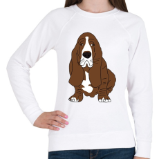 PRINTFASHION Basset hound - Női pulóver - Fehér