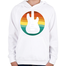 PRINTFASHION Basszusgitár - Gyerek kapucnis pulóver - Fehér
