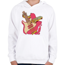 PRINTFASHION Basszusgitár - Gyerek kapucnis pulóver - Fehér gyerek pulóver, kardigán