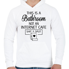 PRINTFASHION Bathroom - Internet Cafe - Férfi kapucnis pulóver - Fehér férfi pulóver, kardigán