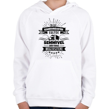 PRINTFASHION Bátor kamionsofőr - Gyerek kapucnis pulóver - Fehér gyerek pulóver, kardigán