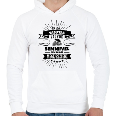 PRINTFASHION Bátor vasutas - Férfi kapucnis pulóver - Fehér