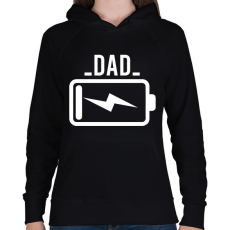 PRINTFASHION Battery - dad - Női kapucnis pulóver - Fekete