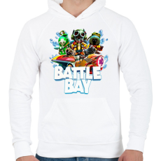 PRINTFASHION Battle Bay - Férfi kapucnis pulóver - Fehér