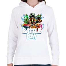 PRINTFASHION Battle Bay - Női kapucnis pulóver - Fehér