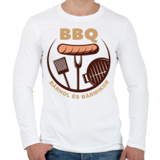 PRINTFASHION BBQ bárhol és bármikor - Férfi hosszú ujjú póló - Fehér férfi póló