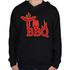 PRINTFASHION BBQ - Gyerek kapucnis pulóver - Fekete gyerek pulóver, kardigán