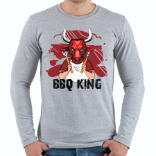 PRINTFASHION BBQ king - Férfi hosszú ujjú póló - Sport szürke férfi póló