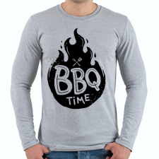 PRINTFASHION BBQ time - Férfi hosszú ujjú póló - Sport szürke férfi póló
