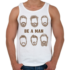 PRINTFASHION Be a man - Szakállas minta - Férfi atléta - Fehér atléta, trikó