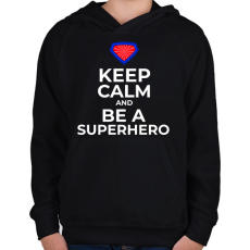 PRINTFASHION BE A SUPERHERO - Gyerek kapucnis pulóver - Fekete
