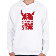 PRINTFASHION Be a viking - Gyerek kapucnis pulóver - Fehér gyerek pulóver, kardigán