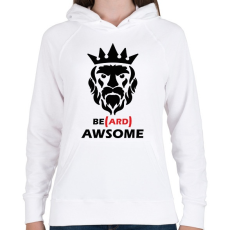 PRINTFASHION Be(ard) Awsome - Női kapucnis pulóver - Fehér