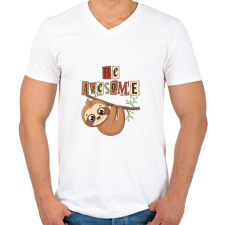 PRINTFASHION Be awesome - Férfi V-nyakú póló - Fehér férfi póló