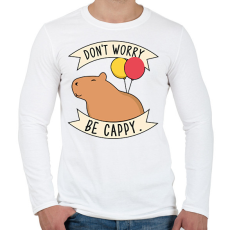 PRINTFASHION Be cappy - Férfi hosszú ujjú póló - Fehér