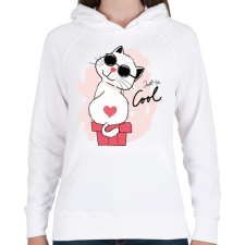 PRINTFASHION Be cool!  - Női kapucnis pulóver - Fehér női pulóver, kardigán