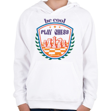 PRINTFASHION Be cool - Play chess - Gyerek kapucnis pulóver - Fehér gyerek pulóver, kardigán
