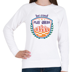 PRINTFASHION Be cool - Play chess - Női pulóver - Fehér