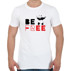 PRINTFASHION Be free - Banksy panda - Férfi póló - Fehér