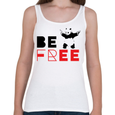 PRINTFASHION Be free - Banksy panda - Női atléta - Fehér női trikó